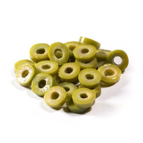 Sliced green olives